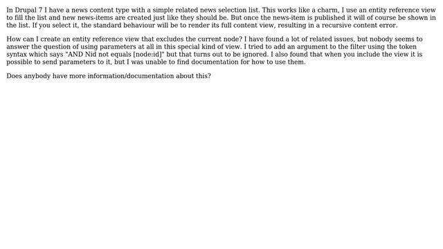 Drupal: Exclude current node from entity reference view (for related news) смотреть онлайн