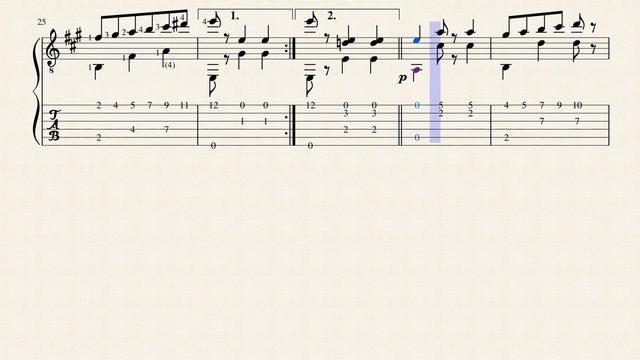 Valse - Jean-Baptiste Duvernoy (c. 1802 -  C. 1880) Op.272 - Tablature