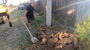 Установка опоры на участке и подключение электроэнергии. Часть1.