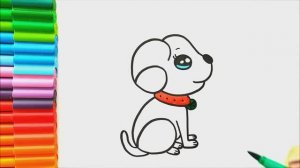 Очень простой рисунок милой собаки - Как нарисовать милую собаку очень легко