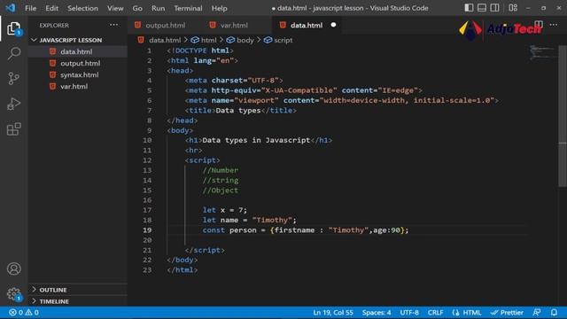 Data types in JavaScript смотреть онлайн