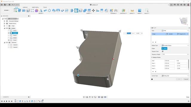 P.51. Variable Fillet In Fusion 360 / Скругление с переменным радиусом во Fusion 360. Делаем рукоят