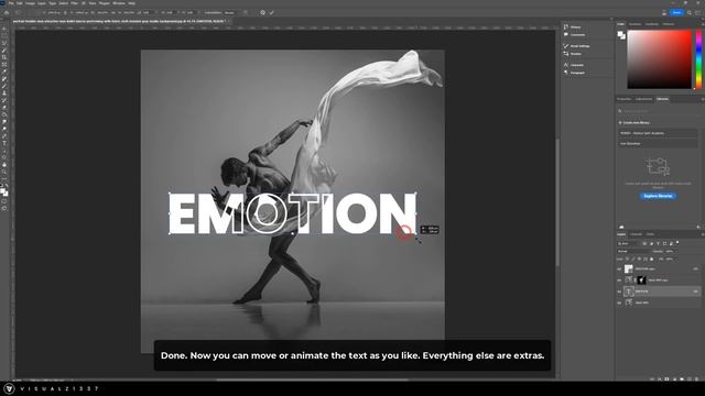 Stunning OUTLINE TEXT with Photoshop | + Project File Download смотреть онлайн