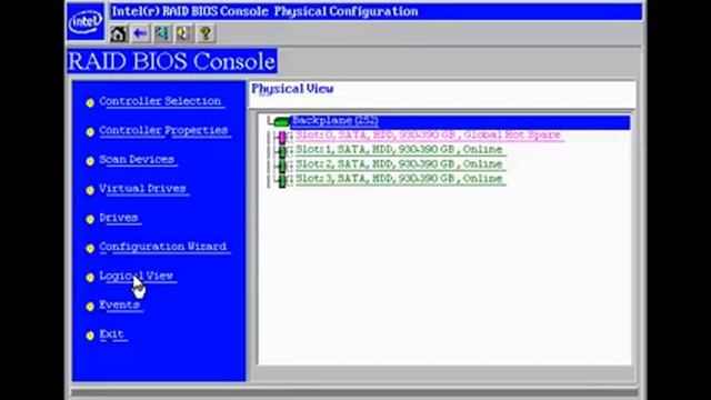 BIOS Console Configuration for Intel Hardware RAID смотреть онлайн