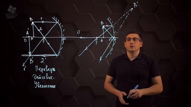 Сферические зеркала, построение изображения в сферическом зеркале. Практическая часть. 8 класс. смотреть онлайн
