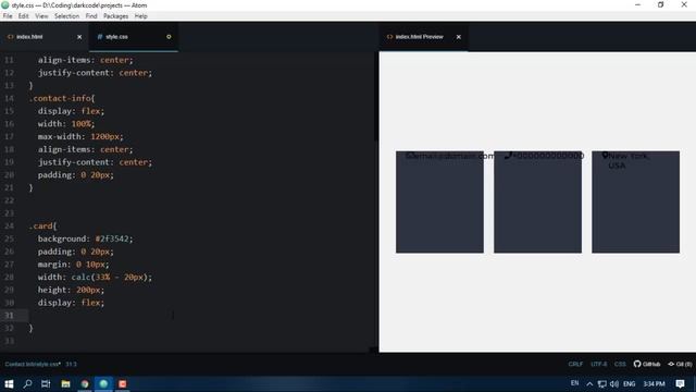 Responsive Contact Info Section Using HTML & CSS смотреть онлайн