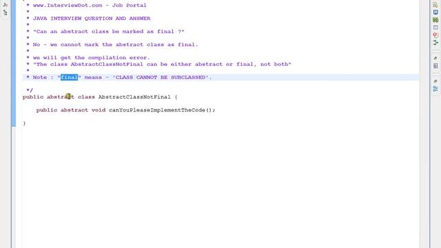 Can an abstract class be marked as final Java Interview смотреть онлайн