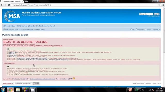 Muslim Student Association at UCF: How to use Forum and Roommate Search смотреть онлайн