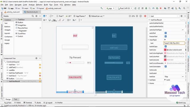 Tip Calculate App Using Kotlin in Android Studio Part 2 | Build Your First App | Kotlin Programming смотреть онлайн