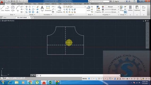HOW TO DRAW A TEE PIPE 2D IN AUTOCAD TUTORIAL #54 смотреть онлайн
