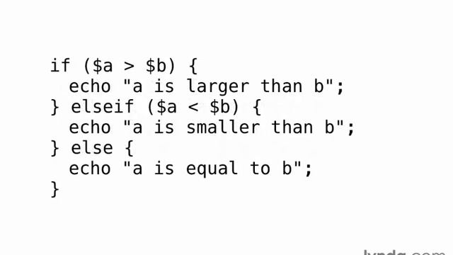 [Lynda.com] PHP & MySQL - Управляющие структуры. Логические выражения - 39 - Операторы else и elsei смотреть онлайн