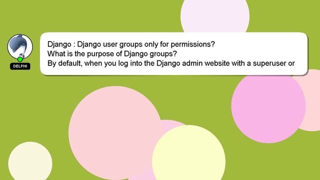 Django : Django user groups only for permissions? смотреть онлайн