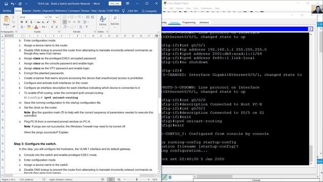 10.4.4 Lab - Build a Switch and Router Network смотреть онлайн