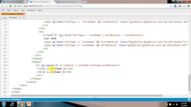 Table with searching and sorting functionality using angularjs and remote objects in Salesforce смотреть онлайн