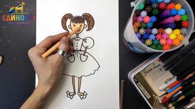 Как нарисовать девочку .Как нарисовать человека. Уроки рисования. смотреть онлайн