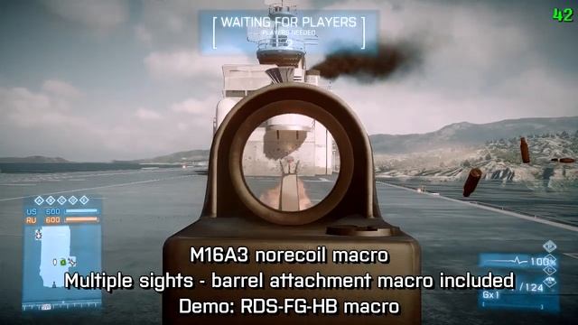 M16A3 no recoil macro - BATTLEFIELD 3 [X7 Mouse] смотреть онлайн
