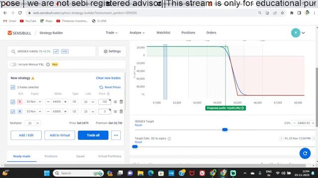 Banknifty Live Intraday Trading !! Bank Nifty option 03/11/23 #thinkwise смотреть онлайн