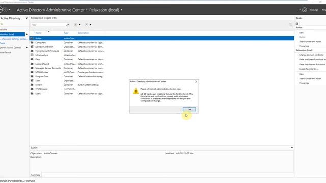 Windows Server 2019 Enable Active Directory Recycle Bin смотреть онлайн