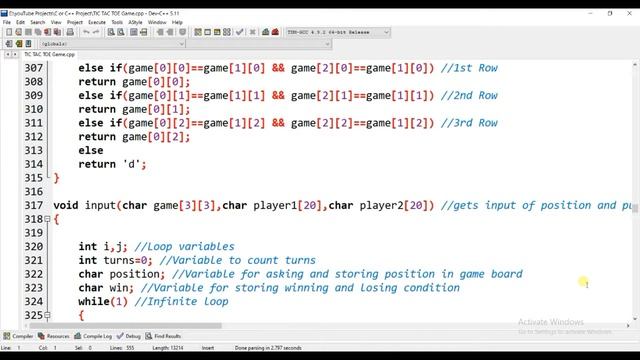 TIC TAC TOE GAME in C/C++ смотреть онлайн