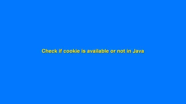 Check if cookies are available in request or not using Java смотреть онлайн