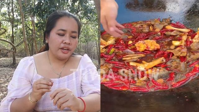 React ! Beautiful girl cooking turtles in this way | The meat is tender Spicy and delicious ! смотреть онлайн