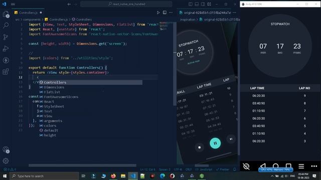 1 - Stopwatch App In React Native | 100 Days Of React Native | React Native Live Projects Hindi смотреть онлайн