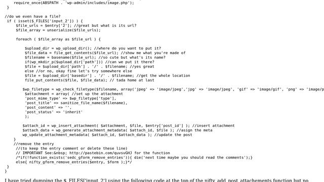 Wordpress: Saving images from Gravity Forms repeatable File Upload as post attachments смотреть онлайн