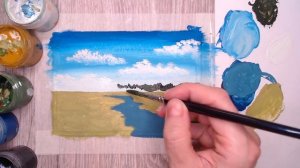 Как нарисовать весенний пейзаж гуашью