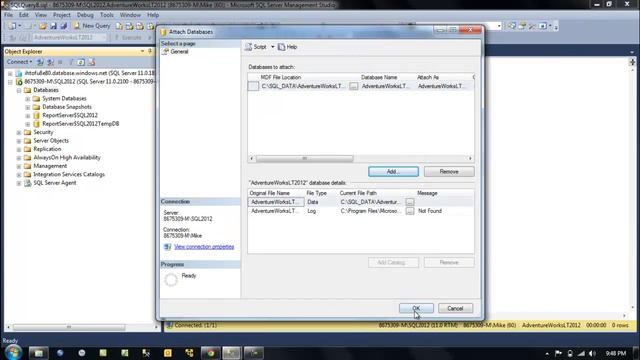 Attach SQL Database Without Log File смотреть онлайн