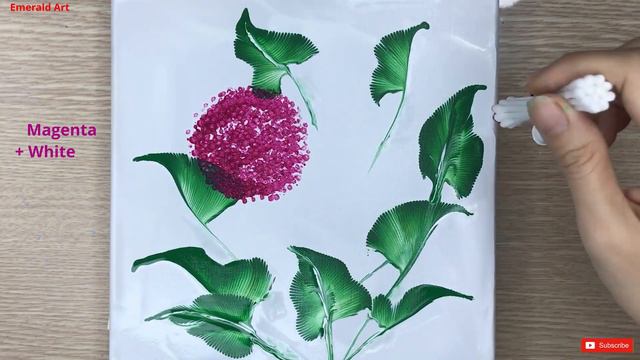 Easy Hydrangea Acrylic Painting Technique #8 / Cotton swabs techniques/ Vẽ hoa cẩm tú cầu смотреть онлайн