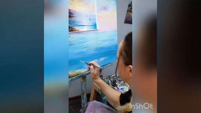 Татьяна пишет морской пейзаж. смотреть онлайн