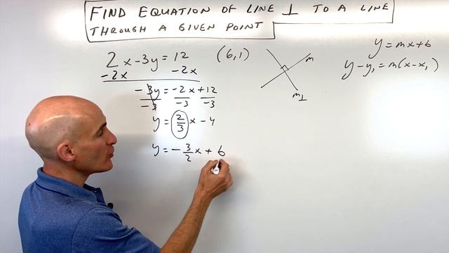 Find Equation of Line Perpendicular to a Line Through a Given Point смотреть онлайн