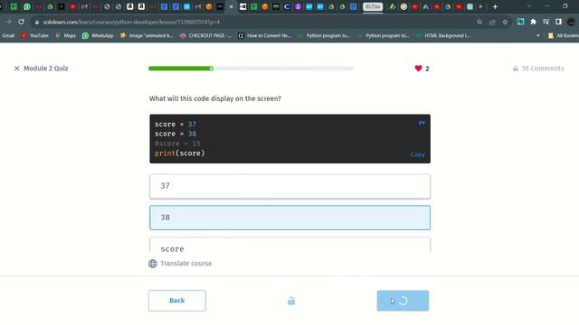 23 Module 2 Quiz | Python Developer | Sololearn смотреть онлайн