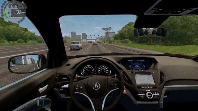 2017 Acura MDX Sport Hybrid - City Car Driving [Realistic Driving with Steering Wheel] смотреть онлайн