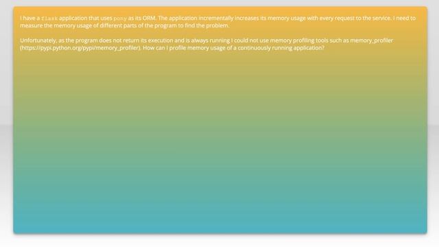 Memory profiling of a running python application смотреть онлайн