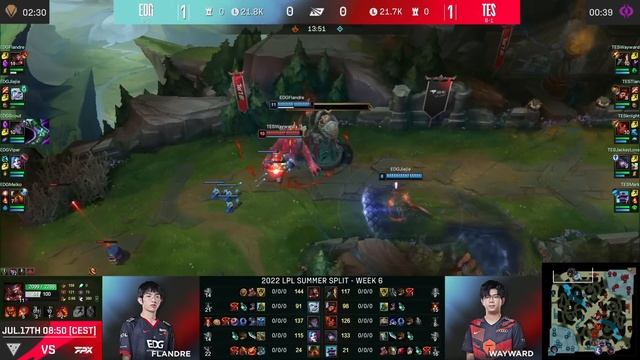 EDG vs TES - Game 3 | Week 6 Day 6 LPL Summer 2022 | Edward Gaming vs Top Esports G3 смотреть онлайн