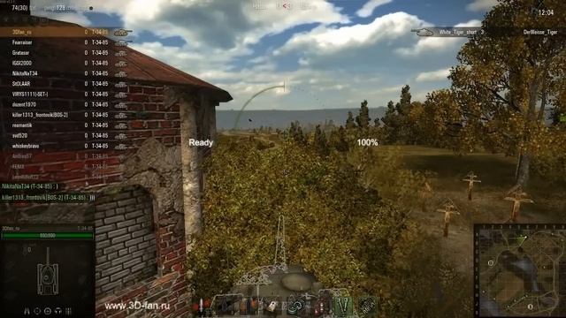 WOT Weisse Tiger (White Tiger) vs 15 T-34-85 - Бой с Белым Тигром - поражение смотреть онлайн
