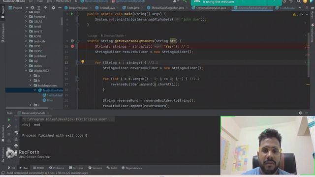 Reverse the alphabets in a sentence without reversing the sequence of words | Using Whiteboard смотреть онлайн