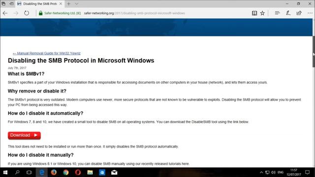 Spybot : Using the Disable SMBv1 Tool смотреть онлайн