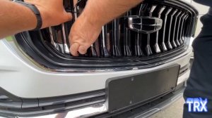 Защитная сетка радиатора Geely Monjaro 2022, 2023 года сетка в бампер без снятия бампера.