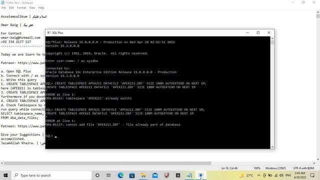 How to Create Tablespace | DB 19c смотреть онлайн