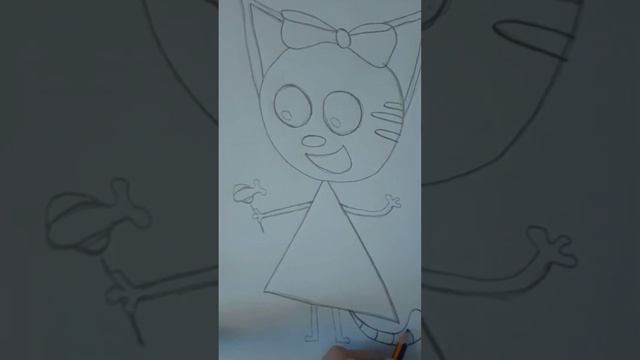 Drawing together,Three cats. Caramel. learn to draw a cat #funnyanimals #cats #funnyvideo #кошка смотреть онлайн