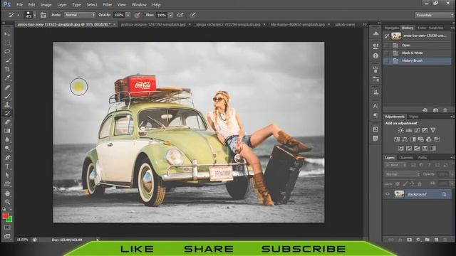 #66 how to use HISTORY BRUSH TOOL in Photoshop in Hindi part 1 | photoshop tools Tutorials Beginner смотреть онлайн