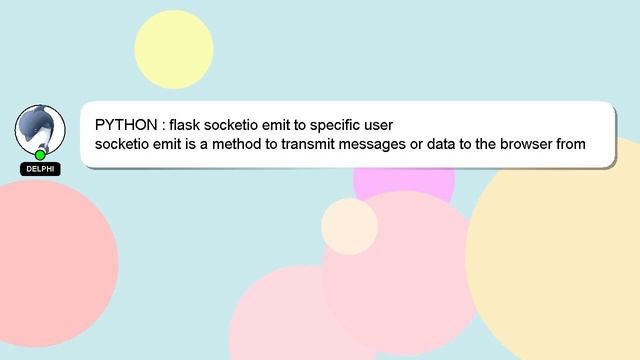 PYTHON : flask socketio emit to specific user смотреть онлайн
