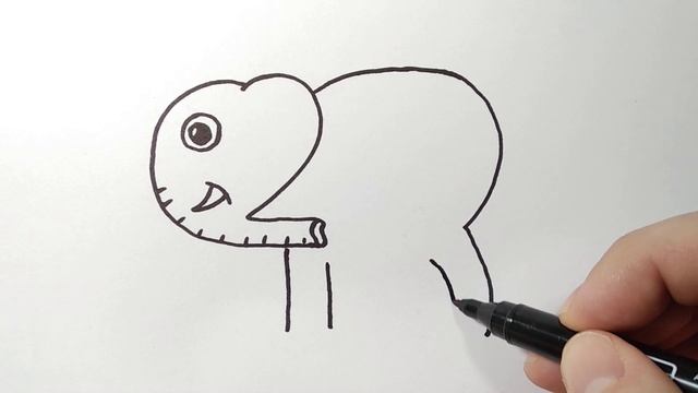 Как нарисовать СЛОНА из цифр 123 смотреть онлайн