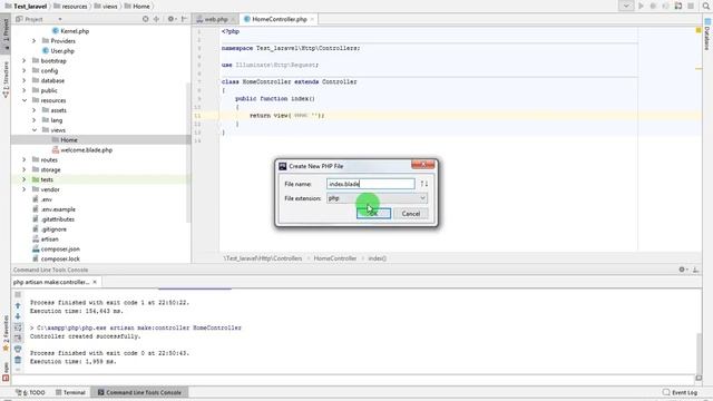 Create Controller in Laravel and handle views Step by Step with PHP storm смотреть онлайн