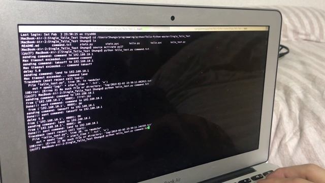 Tello Drone Python test / テロードローン Pythonコードのテスト飛行 смотреть онлайн