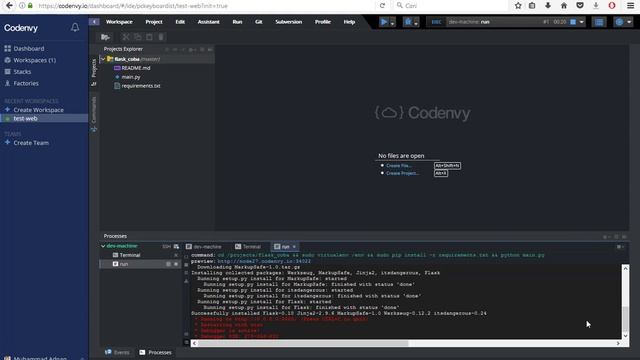 Setup Web Server Flask di Codenvy.io смотреть онлайн