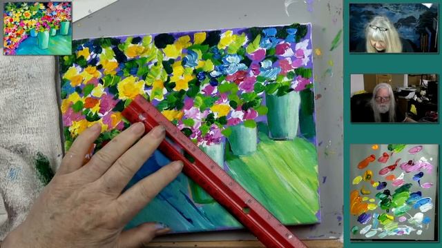 Easy Beginner Acrylic Colorful Flower Market Tutorial смотреть онлайн