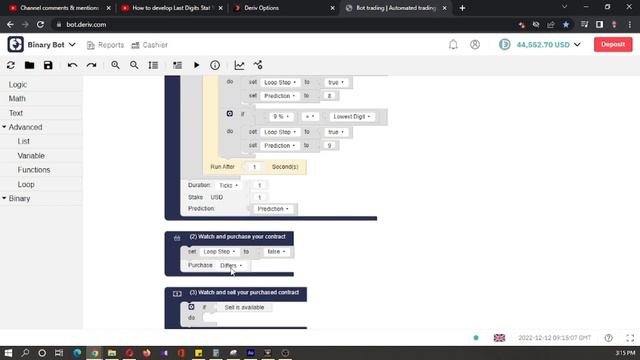 How to Develop Deriv Binary Bot? Bot Trading Strategy "Lowest Statistics Digit Differ" #44 смотреть онлайн
